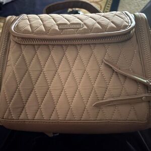 NWT max studio‎ beige top handle makeup bag
